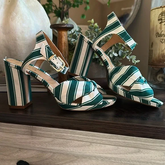 NIB | Sezane Editions ‘Carmela’ High Sandals Green Str… - Picture 5 of 12